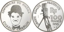 World Coins - France, 100 Francs, Charlie Chaplin, 1995, Paris, Silver, , KM:1076