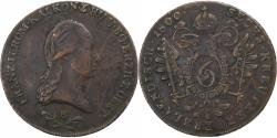 World Coins - Austria, Franz II (I), 6 Kreuzer, 1800, Kremnica, Copper, , KM:2128