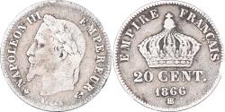 World Coins - Coin, France, Napoleon III, 20 Centimes, 1866, Strasbourg, , Silver