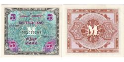 World Coins - Banknote, Germany, 5 Mark, 1944, SERIE DE 1944, KM:193a, EF(40-45)