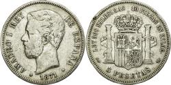 World Coins - Coin, Spain, Amadeao I, 5 Pesetas, 1871, , Silver, KM:666