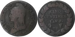 World Coins - France, 5 Centimes, Dupré, AN 8, Strasbourg, Copper, , Gadoury:126a