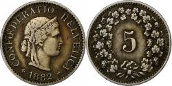 World Coins - Switzerland, 5 Rappen, 1882, Bern, Copper-nickel, , KM:26