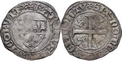 World Coins - France, Charles VI, Blanc Guénar, 1389, Paris, 2nd Emission, Billon,