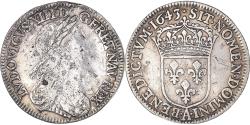 World Coins - Coin, France, Louis XIII, 1/4 Écu 2e poinçon de Warin, buste drapé et