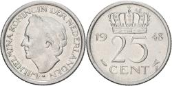 World Coins - Netherlands, Wilhelmina I, 25 Cents, 1948, Utrecht, Nickel, , KM:178