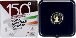 World Coins - Italy, 2 Euro, Rome capital of Italy, Proof, 2021, Rome, Bi-Metallic,