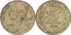 World Coins - France, 5 Centimes, Marianne, 1990, Paris, Aluminum-Bronze,