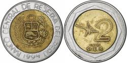 World Coins - Peru, 2 Nuevos Soles, 1994, Bi-Metallic, , KM:313