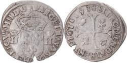 World Coins - Coin, France, Henri IV, Douzain aux 2 H couronnés, 1593, Clermont,