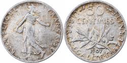 World Coins - Coin, France, Semeuse, 50 Centimes, 1907, Paris, , Silver, KM:854