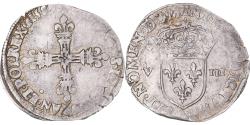 World Coins - Coin, France, Henri III, 1/8 Ecu, 1589, Paris, , Silver, Gadoury:485
