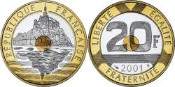 World Coins - Coin, France, Mont Saint Michel, 20 Francs, 2001, Monnaie de Paris, BE