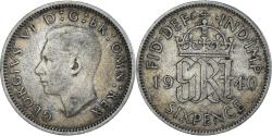 World Coins - Coin, Great Britain, George VI, 6 Pence, 1940, , Silver, KM:852