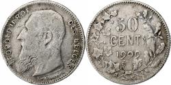 World Coins - Belgium, Leopold II, 50 Centimes, 1909, Silver, , KM:60.1