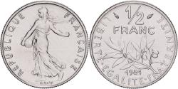 World Coins - France, 1/2 Franc, Semeuse, 1981, Paris, série FDC, Nickel,