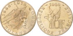 World Coins - France, 10 Francs, Roland Garros, 1988, Tranche B, Aluminum-Bronze,