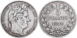 World Coins - France, Louis Philippe I, 5 Francs, 1846, Lille, Silver,