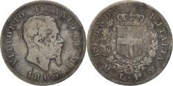 World Coins - Coin, Italy, Vittorio Emanuele II, Lira, 1863, Milan, , Silver, KM:15.1