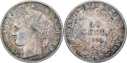 World Coins - France, 50 Centimes, Cérès, 1888, Paris, Silver, , Gadoury:419a