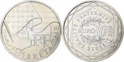 World Coins - France, 10 Euro, Bretagne, 2010, MDP, Silver,