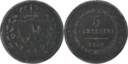 World Coins - Italy, Carlo Felice, 5 Centesimi, 1826, Torino, Copper,