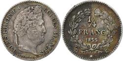 World Coins - France, LOUIS PHILIPPE I, 1/4 Franc, 1835, Bordeaux, Silver,