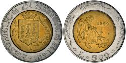 World Coins - Coin, San Marino, 500 Lire, 1989, , Bi-Metallic, KM:239