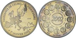 World Coins - France, Medal, Naissance de l'Euro Fiduciaire, Politics, 2002,