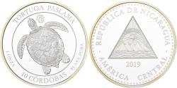 World Coins - Nicaragua, 10 Cordobas, Tortuga Paslama, 1 Oz, F15, 2019, Karlsfeld, Silver