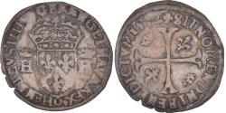World Coins - Coin, France, Henri IV, Douzain, 1592, Clermont-Ferrand, Very rare,