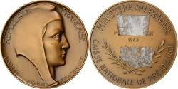 World Coins - France, Medal, Caisse Nationale de Prévoyance, Travail, 1963, Bronze, Coeffin