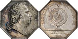 World Coins - France, Token, Louis XVIII, Compagnie des Notaires de Paris, 1820, Silver