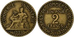 World Coins - France, 2 Francs, Chambre de commerce, 1924, Paris, Aluminum-Bronze,