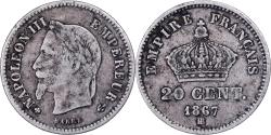 World Coins - Coin, France, Napoleon III, 20 Centimes, 1867, Strasbourg, , Silver
