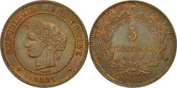World Coins - Coin, France, Cérès, 5 Centimes, 1891, Paris, , Bronze, KM:821.1