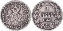World Coins - Coin, Finland, Alexander II, Markka, 1865, Helsinki, , Silver, KM:3.1