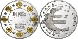 World Coins - Slovakia, Medal, 10 Ans de l'Euro, Slovaquie, 2012, Copper Plated Silver