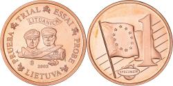 World Coins - Lithuania, Fantasy euro patterns, Euro Cent, 2003, , Copper Plated Steel