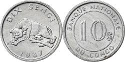 World Coins - Congo Democratic Republic, 10 Sengis, 1967, Aluminum, , KM:7