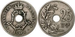 World Coins - Belgium, Leopold II, 25 Centimes, 1908, Copper-nickel, , KM:63