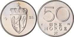 World Coins - Norway, 50 Öre, 1988, , Copper-nickel