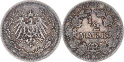 World Coins - Coin, Germany, 1/2 Mark, 1909