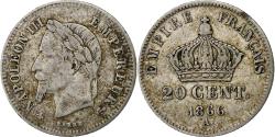 World Coins - France, Napoleon III, 20 Centimes, 1866, Paris, Silver, , Gadoury:308