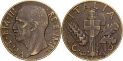 World Coins - Italy, Vittorio Emanuele III, 10 Centesimi, 1941, Rome, Aluminum-Bronze