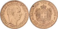 World Coins - Greece, George I, 20 Drachmai, 1884, Paris, Gold, , KM:56