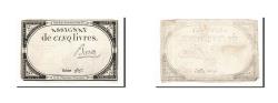 World Coins - Banknote, France, 5 Livres, 1793, Baron, 1793-10-31, VF(30-35), KM:A76