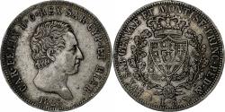 World Coins - ITALIAN STATES, SARDINIA, Carlo Felice, 5 Lire, 1825, Torino, Silver,