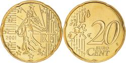 World Coins - France, 20 Euro Cent, 2001, Paris, BU, , Brass, KM:1286