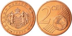 World Coins - Monaco, 2 Euro Cent, 2002, , Copper Plated Steel, KM:168